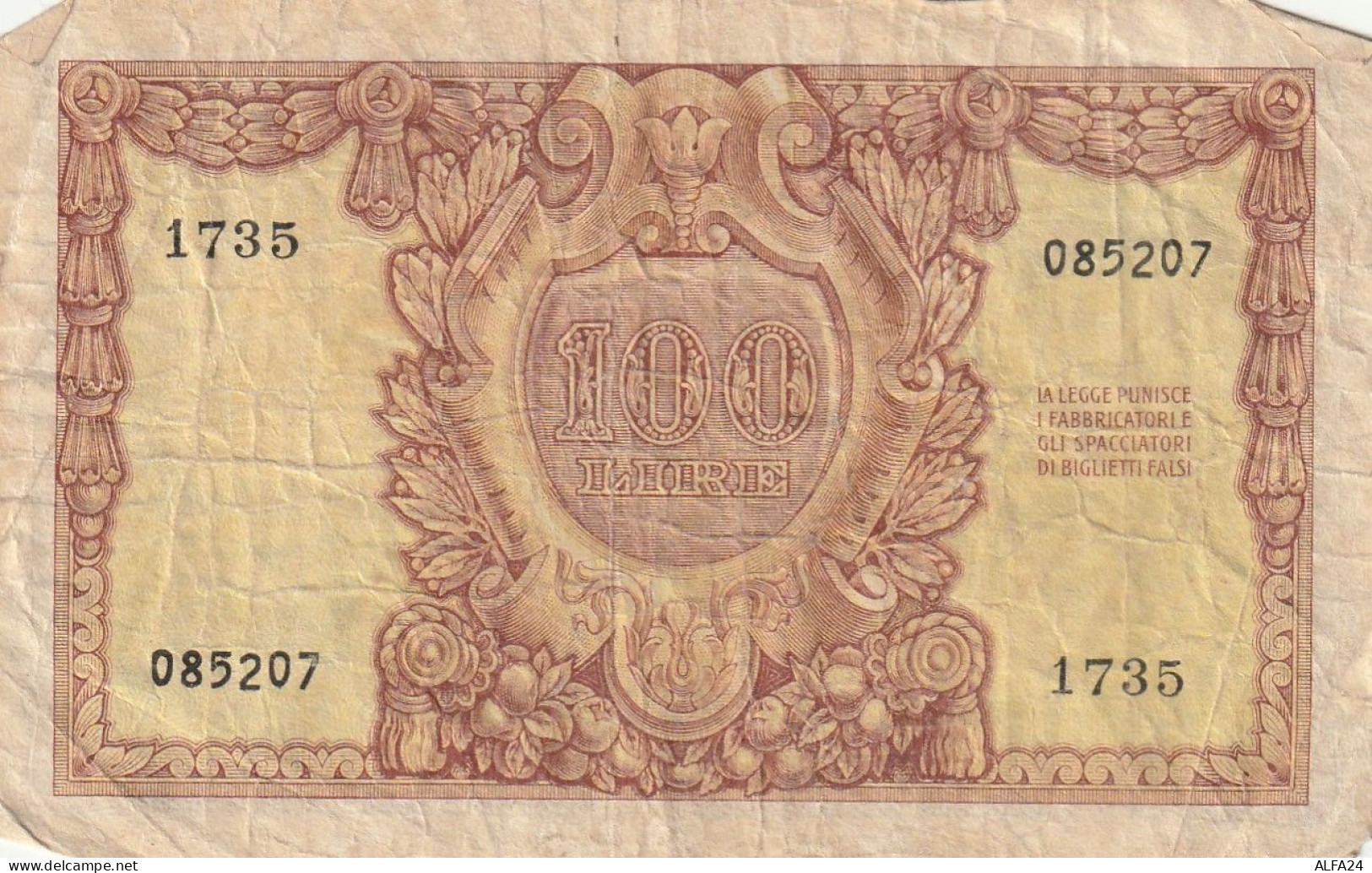 BANCONOTA ITALIA BIGLIETTO STATO 100 VF  (B_182 - 100 Liras