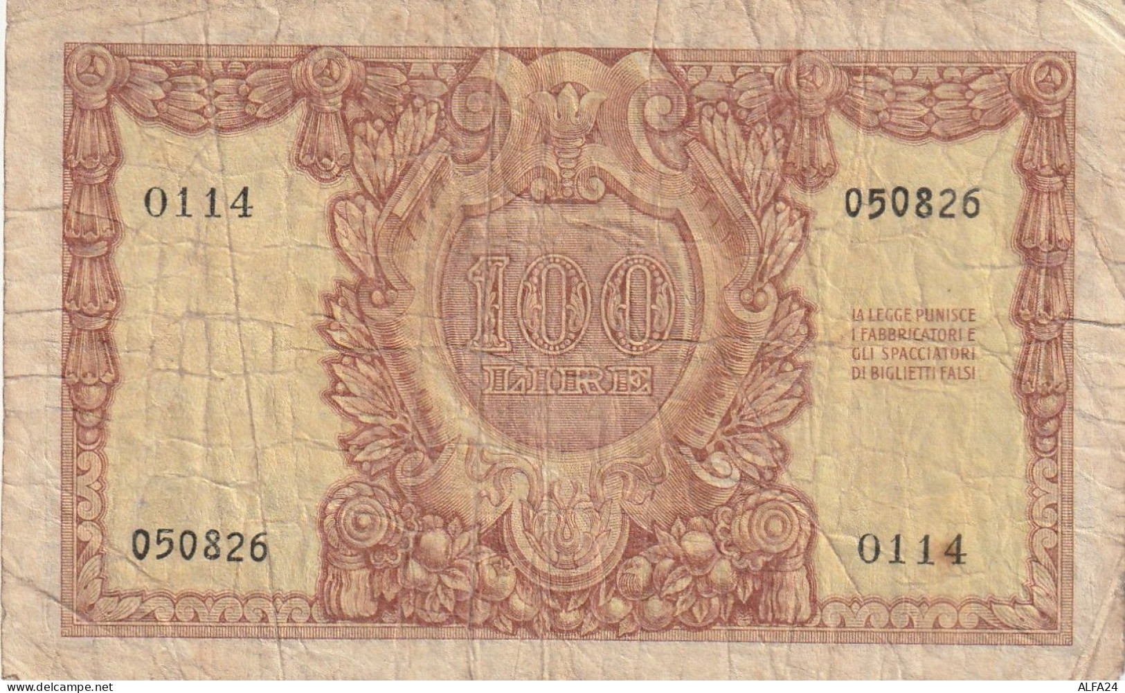 BANCONOTA ITALIA BIGLIETTO STATO 100 VF  (B_189 - 100 Lire