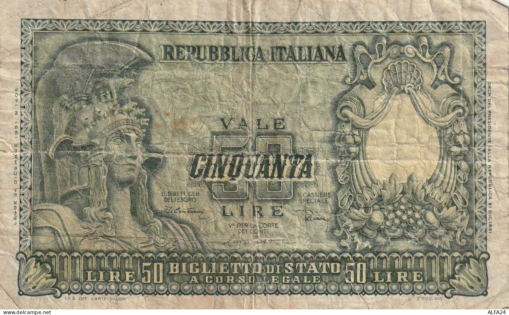 BANCONOTA ITALIA BIGLIETTO STATO 50 VF  (B_179 - 50 Liras