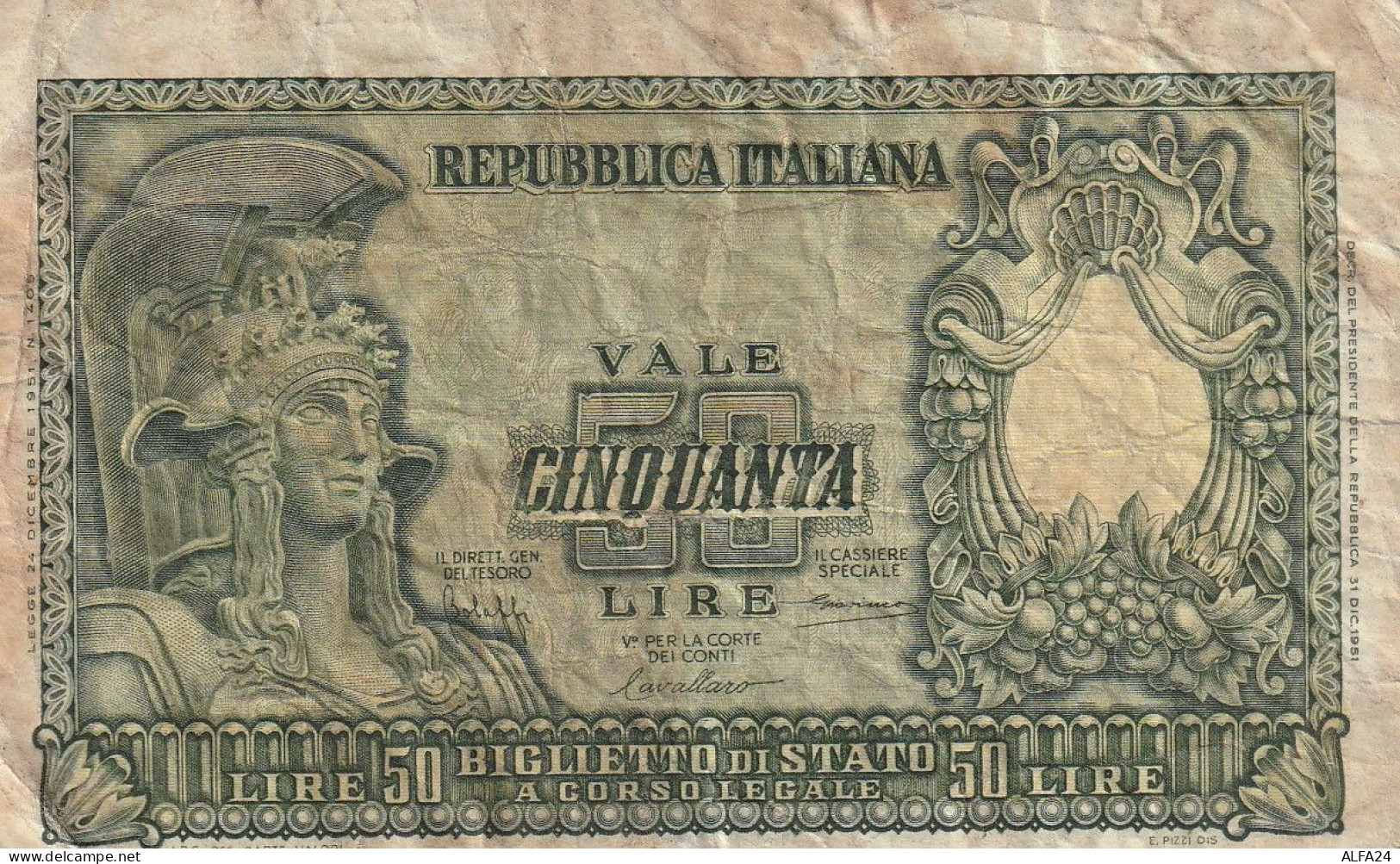 BANCONOTA ITALIA BIGLIETTO STATO 50 VF  (B_180 - 50 Liras