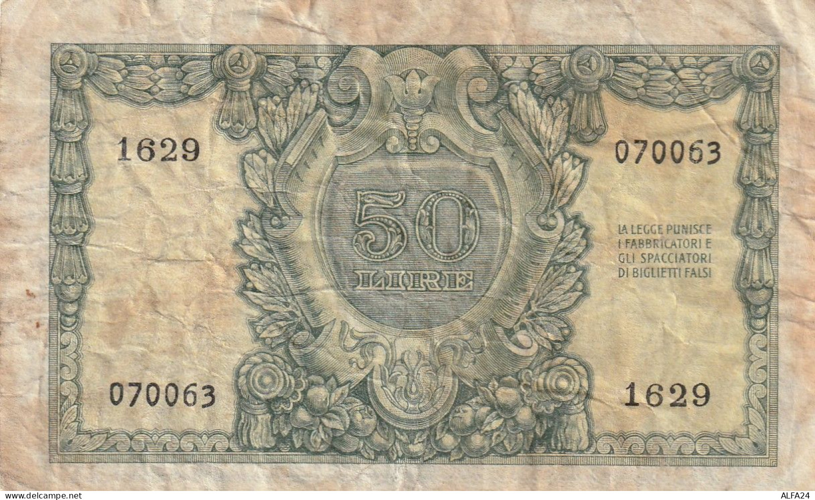 BANCONOTA ITALIA BIGLIETTO STATO 50 VF  (B_180 - 50 Liras