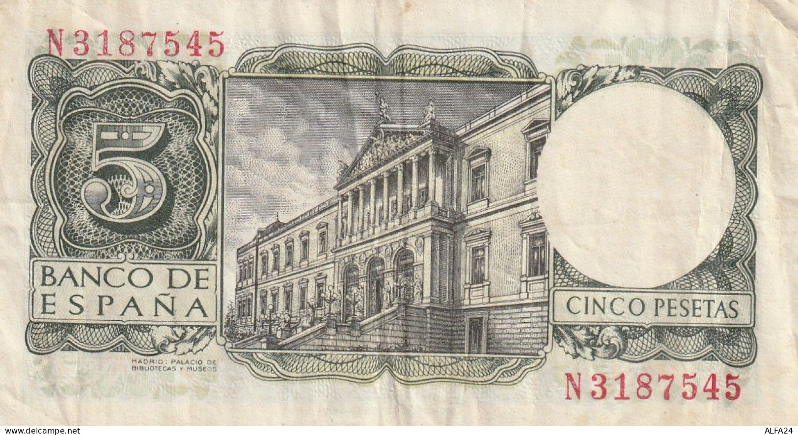 BANCONOTA SPAGNA 5 1954  VF  (B_139 - 5 Pesetas