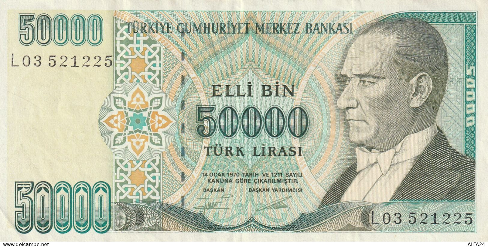 BANCONOTA TURCHIA 50000 EF  (B_116 - Turquie