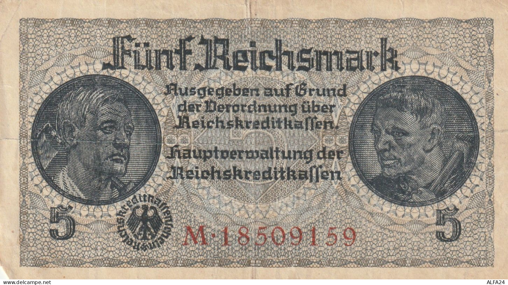 BANCONOTA GERMANIA 5 REICHSMARK VF  (B_85 - 5 Reichsmark