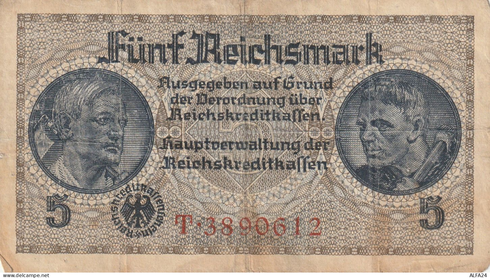 BANCONOTA GERMANIA 5 REICHSMARK VF  (B_81 - 5 Reichsmark