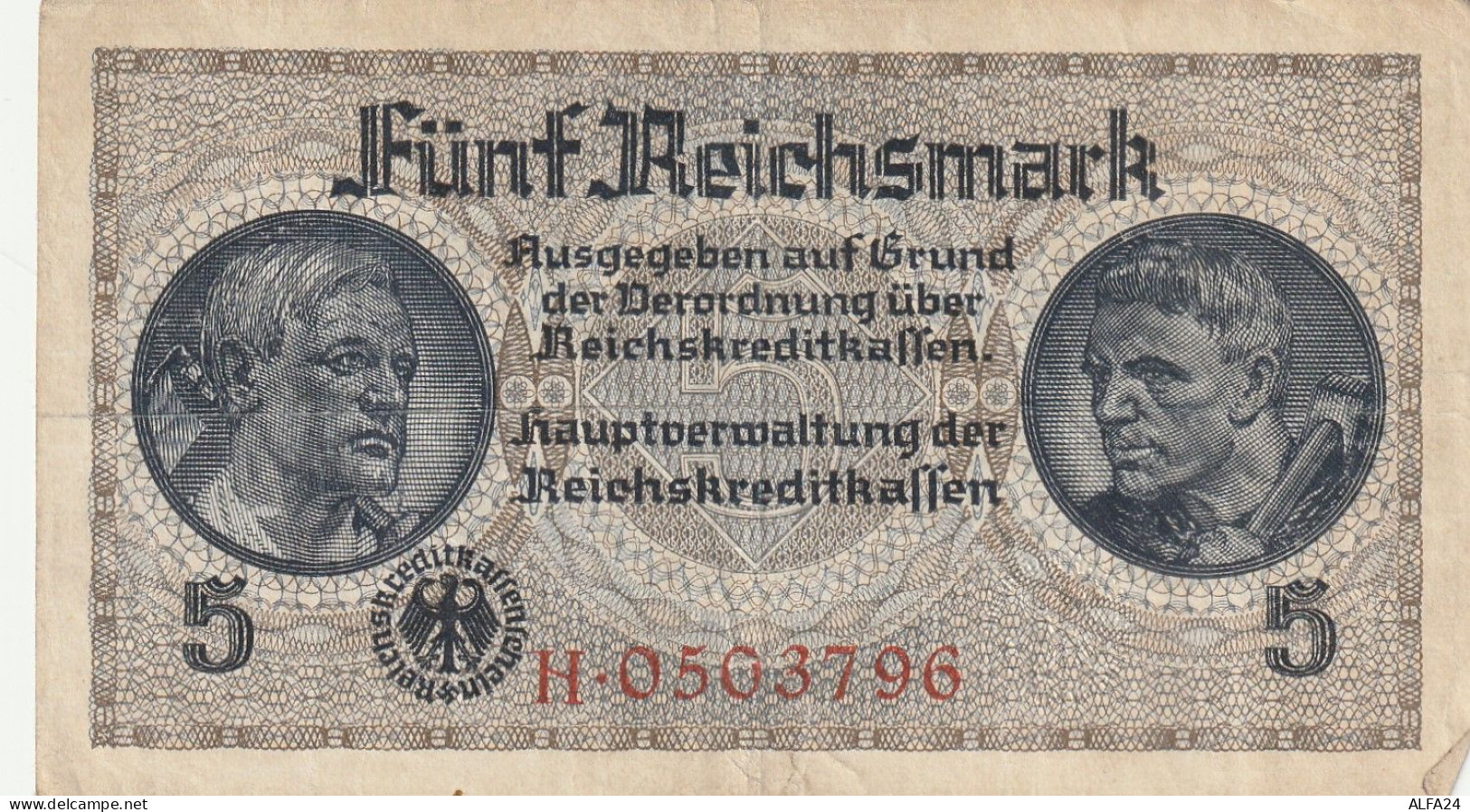 BANCONOTA GERMANIA 5 REICHSMARK VF  (B_83 - 5 Reichsmark