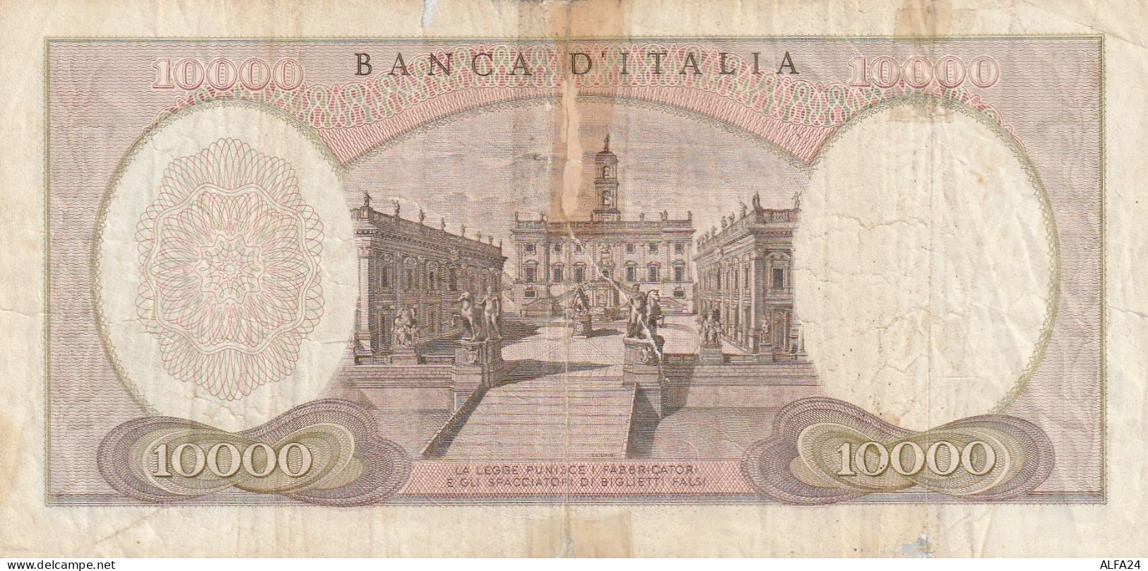 BANCONOTA L.10000 MICHELANGELO 1970 NASTRO ADESIVO AL VERSO F  (B_34 - 10000 Lire
