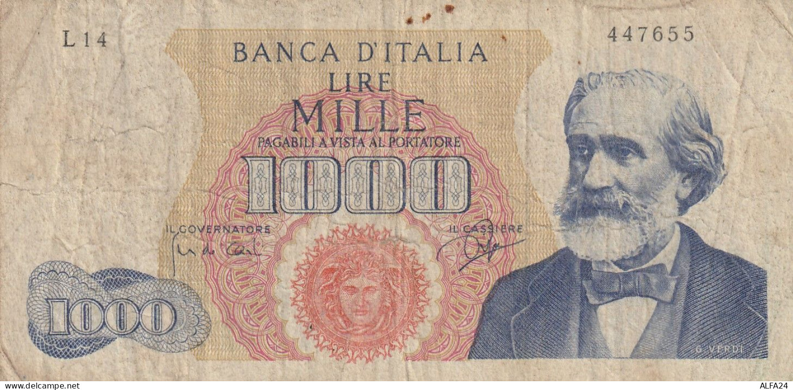 BANCONOTA VERDI LIRE 1000  VF  (B_14 - 1000 Lire