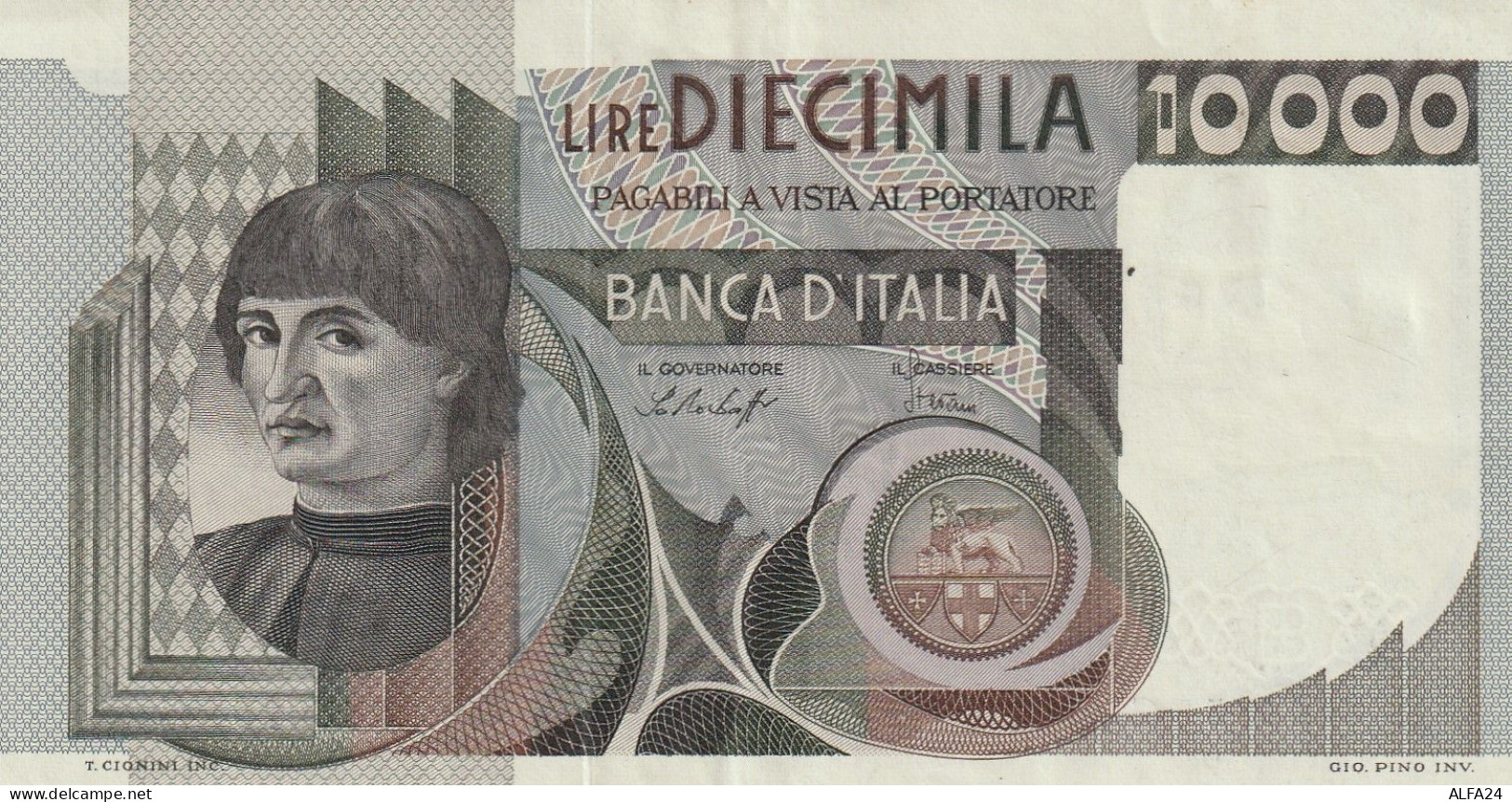 BANCONOTA L.10000 DAL CASTAGNO UNC  (B_42 - 10000 Lire