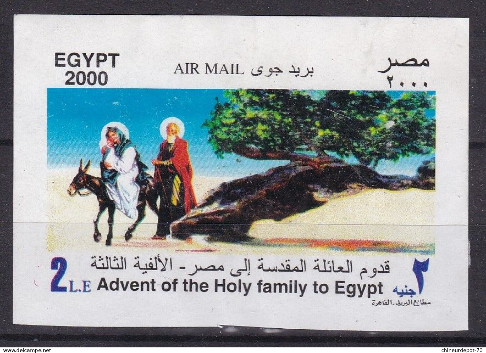 ÉGYPTE 2000 COURRIER AÉRIEN L'Avènement De La Sainte Famille En Egypte  Le Caire - Usati
