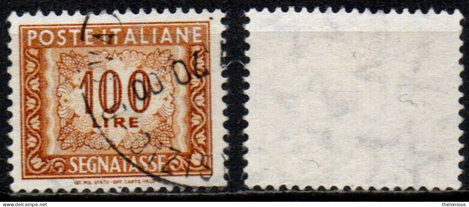 # 1955 Italia Repubblica Segnatasse 100 Lire Usato Filigrana Stelle 2° Tipo - Taxe