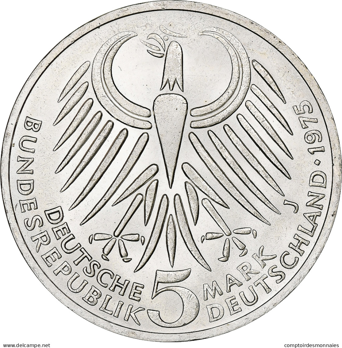 Monnaie, République Fédérale Allemande, 5 Mark, 1975, Hamburg, Germany, SPL - 5 Mark