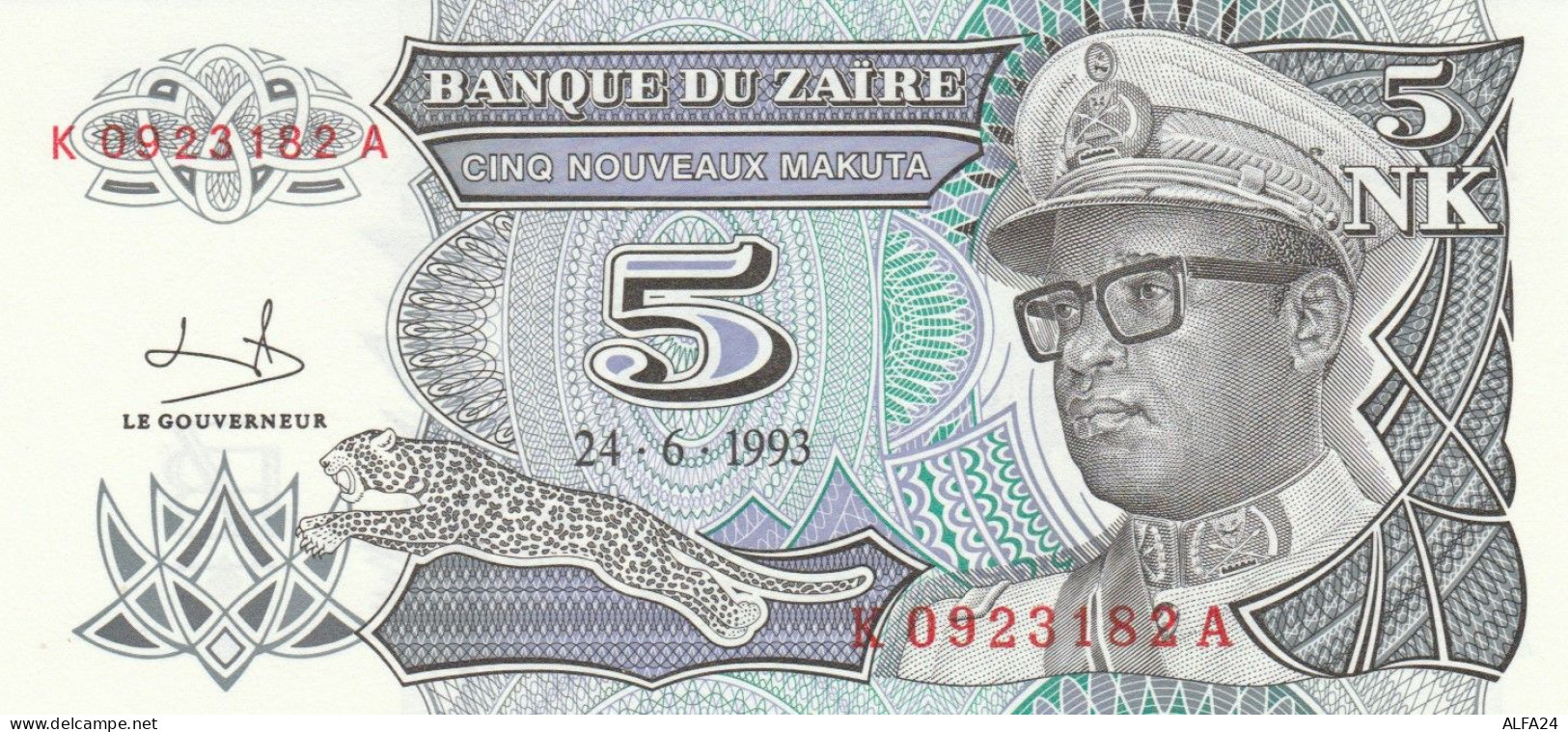 BANCONOTA - ZAIRE 5 MAKUTA UNC (BN285 - Zaire