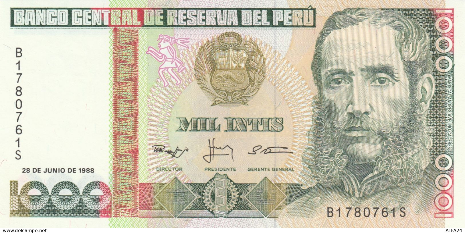 BANCONOTA - PERU' 1000 INTIS UNC (BN266 - Pérou