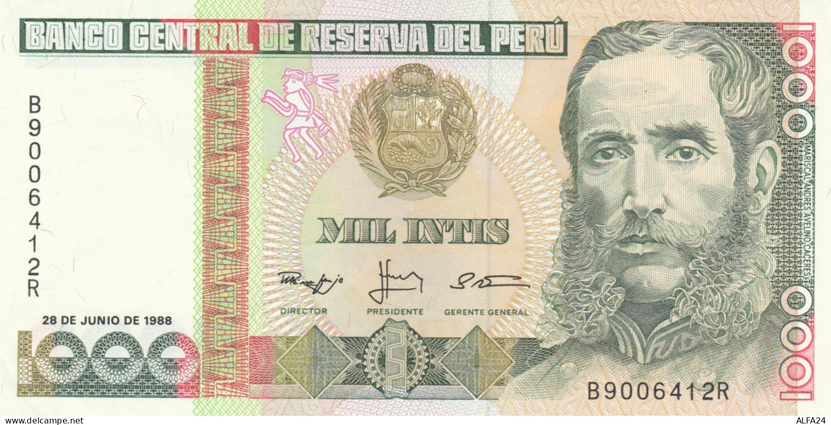 BANCONOTA - PERU' 1000 INTIS UNC (BN267 - Perù