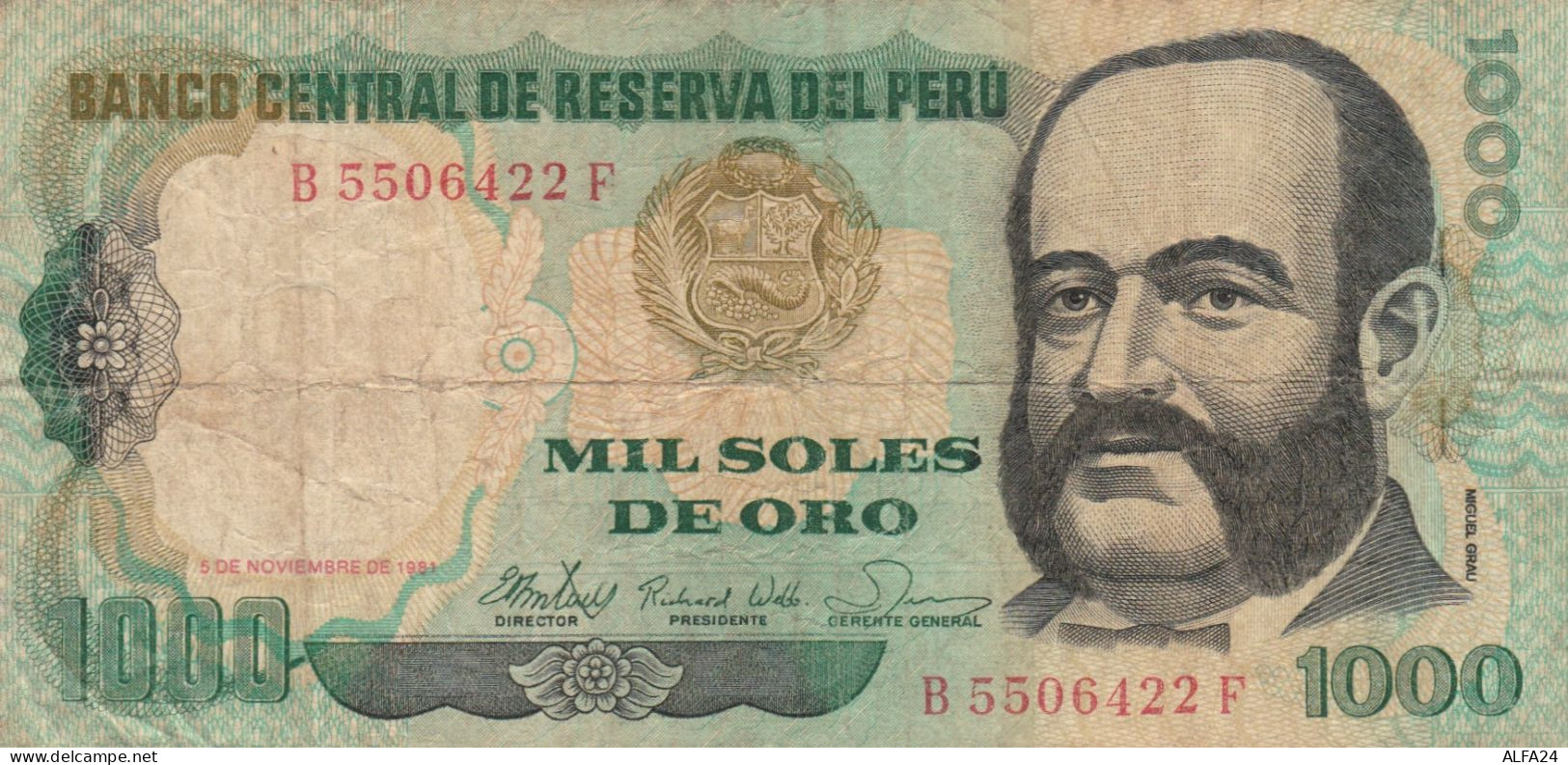 BANCONOTA - PERU' 1000 SOLES VF (BN245 - Peru