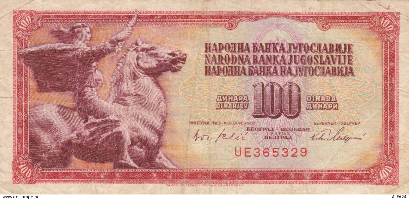 BANCONOTA - JUGOSLAVIA 100 DINARA VF (BN201 - Kazakhstan