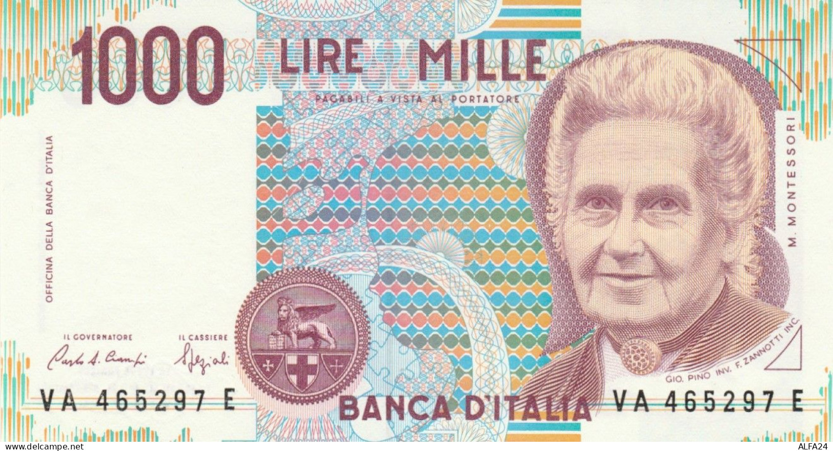 BANCONOTA  ITALIA 1000 LIRE VERDI - UNC (BN15 - 1000 Liras