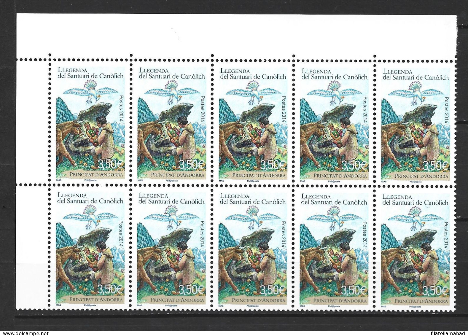 ANDORRA CORREO FRANCES Nº 748 10 SELLOS NUEVOS  (C.H) - Neufs