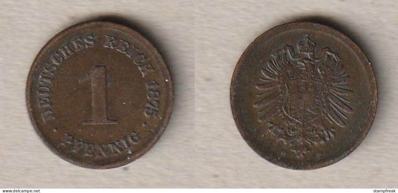 00754) Dt. Kaiserreich, 1 Pfennig 1875F - 1 Pfennig