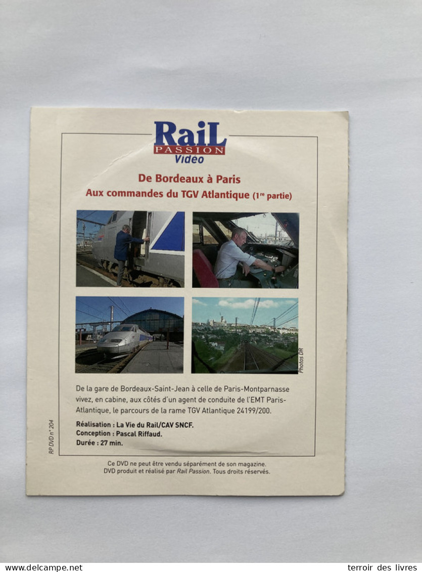 DVD Rail Passion 204 De Bordeaux à Paris TGV Atlantique - Partie 1  - Documentaires