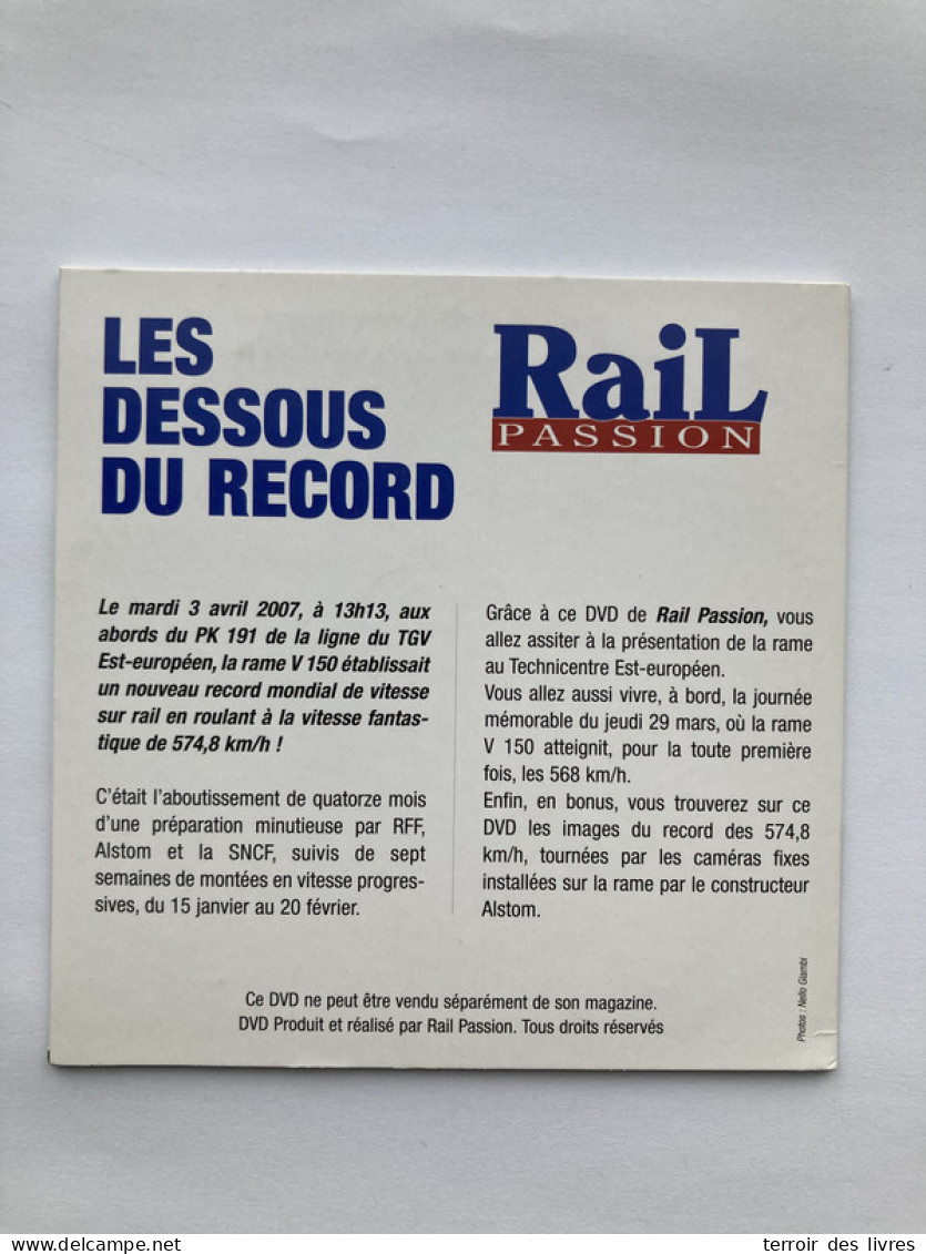 DVD Rail Passion Les Dessous Du Record TGV EST 574 Km/h ECLAIRES  - Documentales
