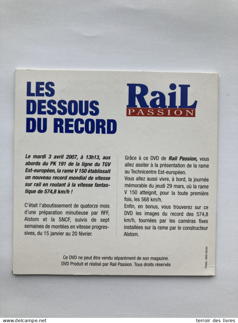 DVD Rail Passion Les Dessous Du Record TGV EST 574 Km/h ECLAIRES  - Dokumentarfilme