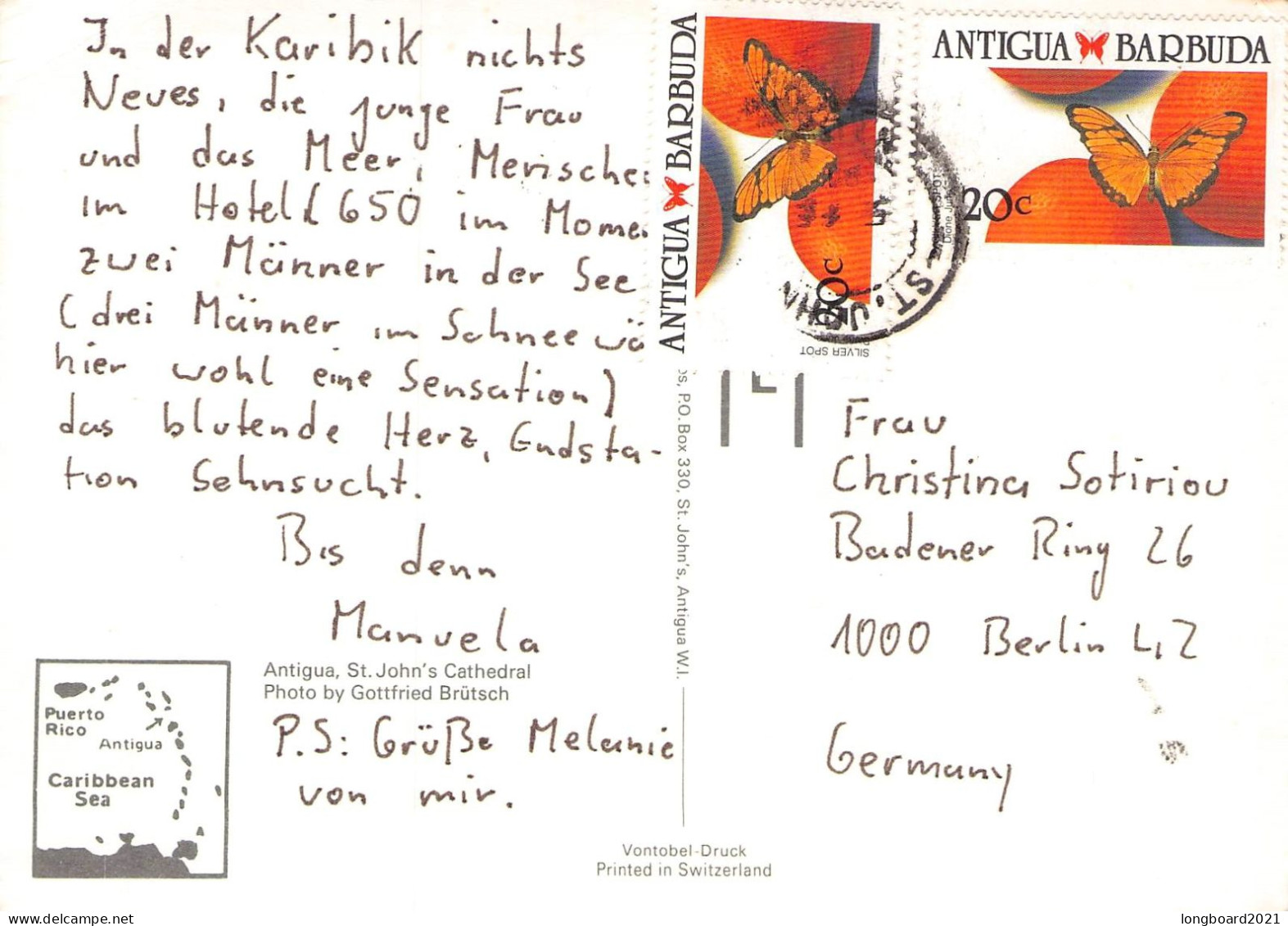 ANTIGUA & BARBUDA - PICTURE POSTCARD  - BERLIN/DE /1353 - Antigua Et Barbuda (1981-...)