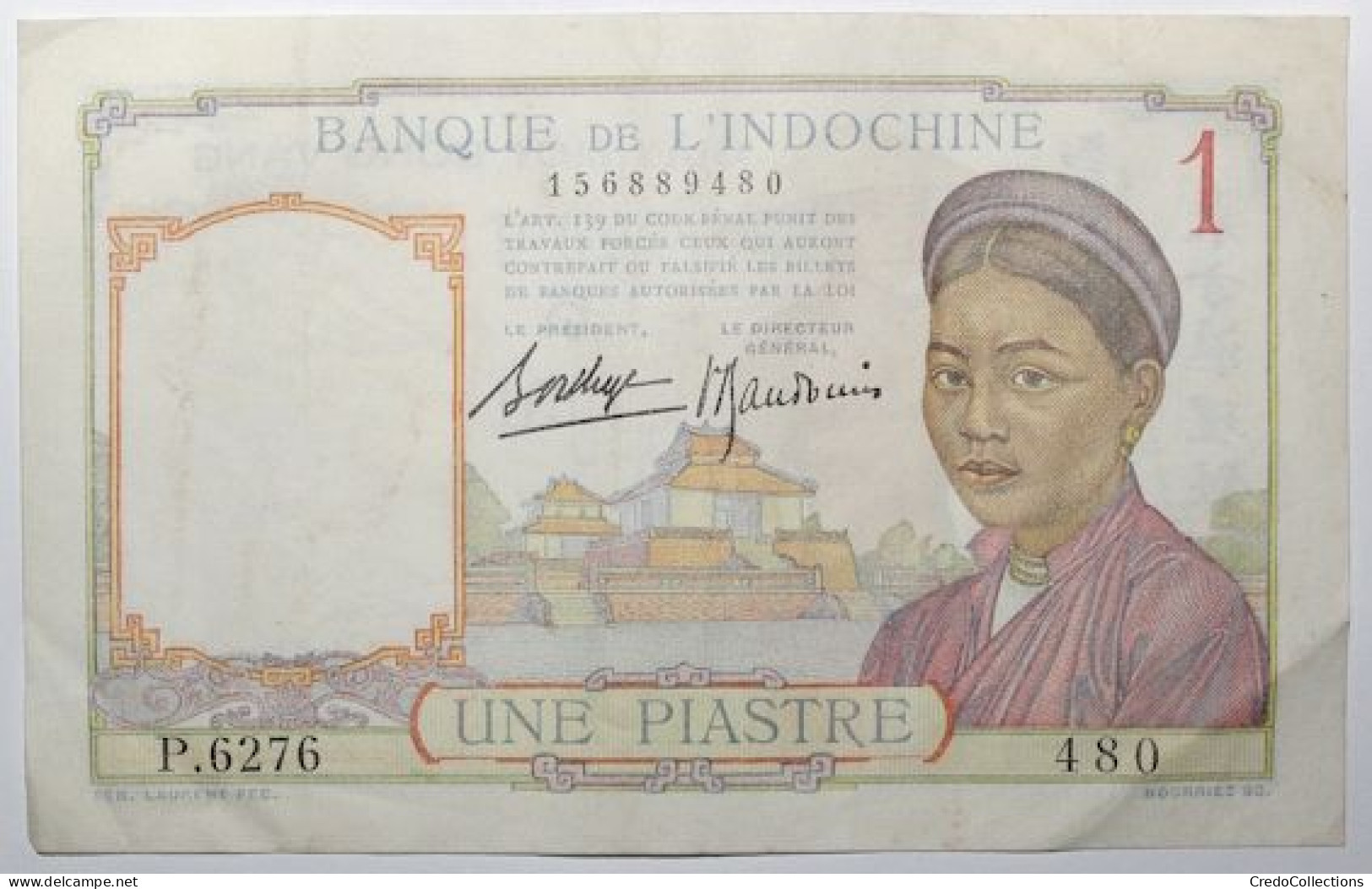 Indochine - 1 Piastre - 1936 - PICK 54b - TTB - Indochine