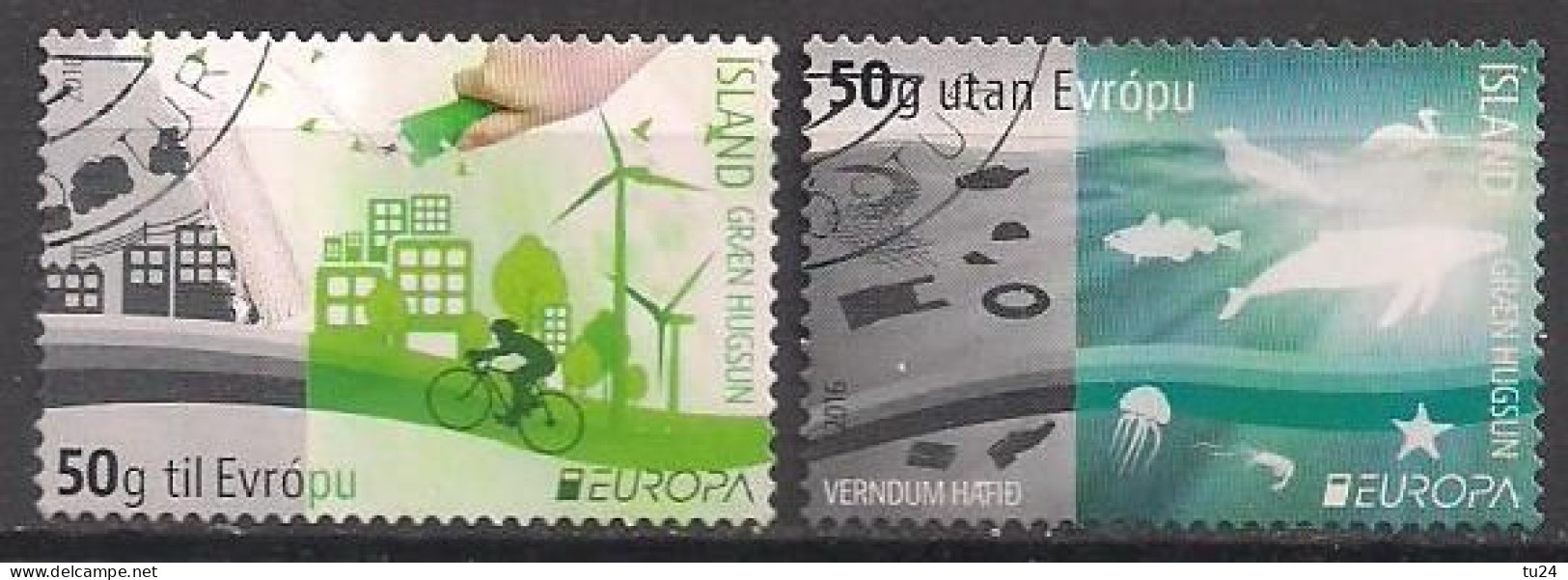 Island  (2016)  Mi.Nr.  1495 + 1496  Gest. / Used  (4he06)  EUROPA / MH / From Booklet - Oblitérés