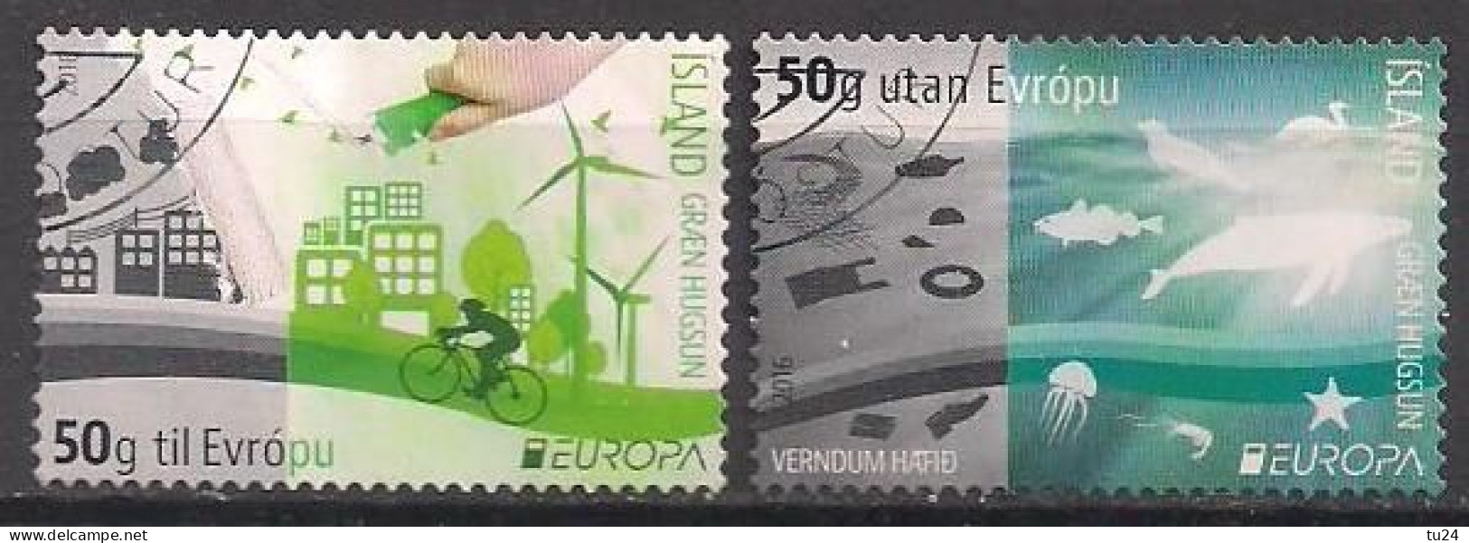 Island  (2016)  Mi.Nr.  1495 + 1496  Gest. / Used  (4he06)  EUROPA / MH / From Booklet - Used Stamps