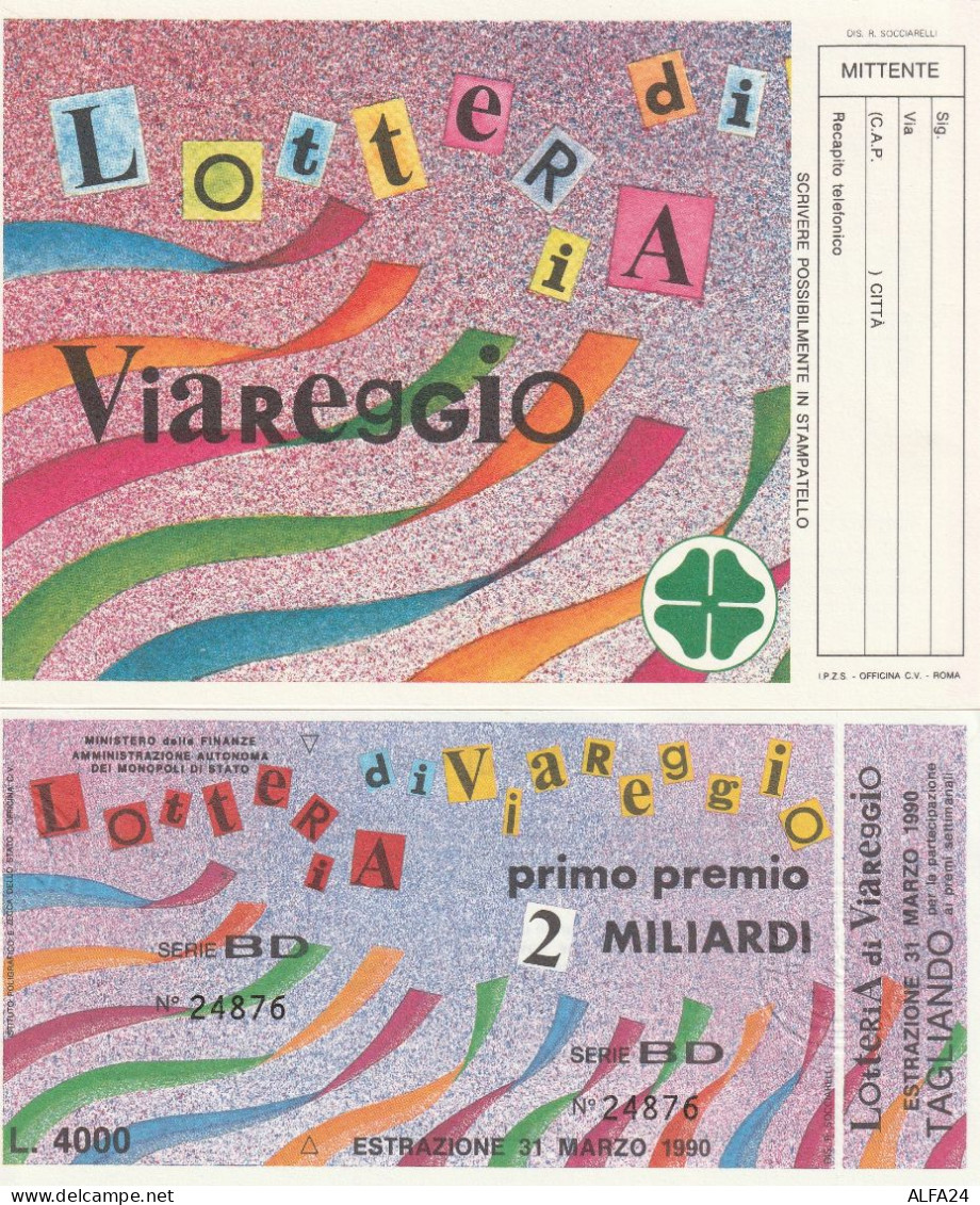 BIGLIETTO + CARTOLINA LOTTERIA (M_255 - Billetes De Lotería