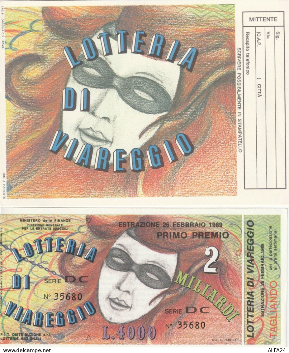 BIGLIETTO + CARTOLINA LOTTERIA (M_252 - Billetes De Lotería