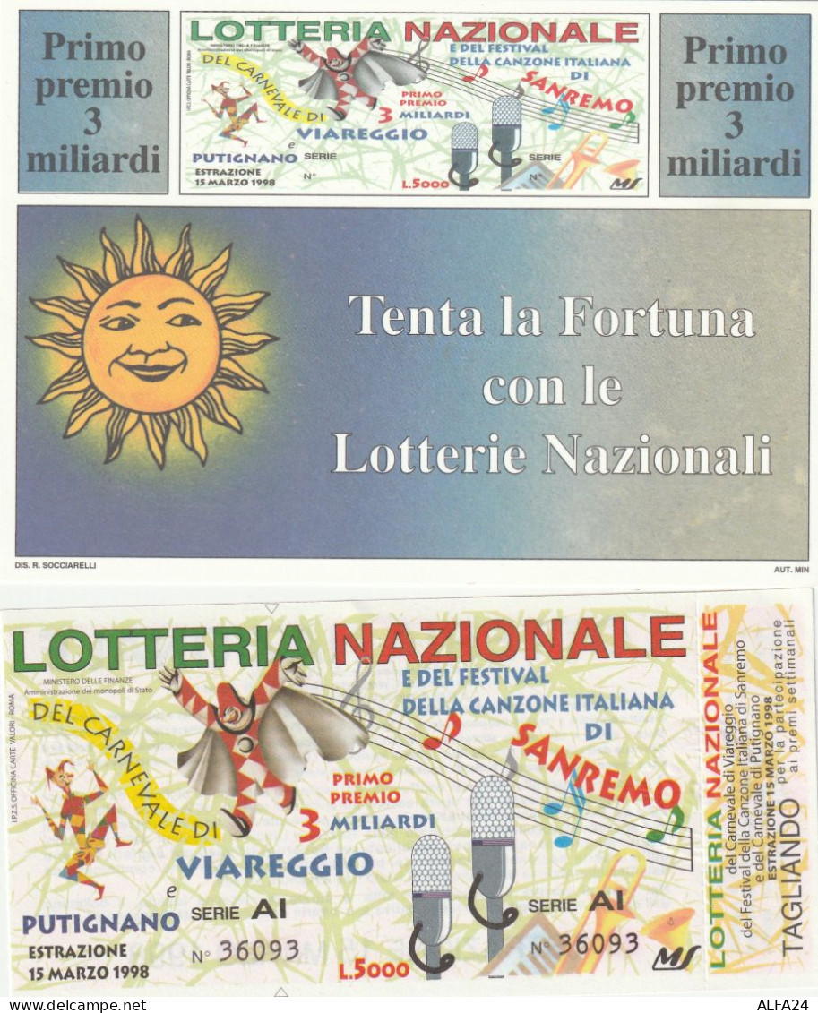 BIGLIETTO + CARTOLINA LOTTERIA (M_249 - Billetes De Lotería