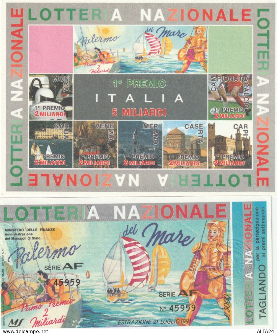 BIGLIETTO + CARTOLINA LOTTERIA (M_232 - Billetes De Lotería