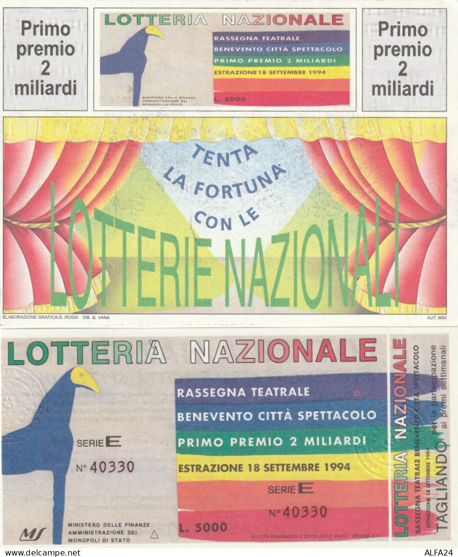 BIGLIETTO + CARTOLINA LOTTERIA (M_202 - Billetes De Lotería