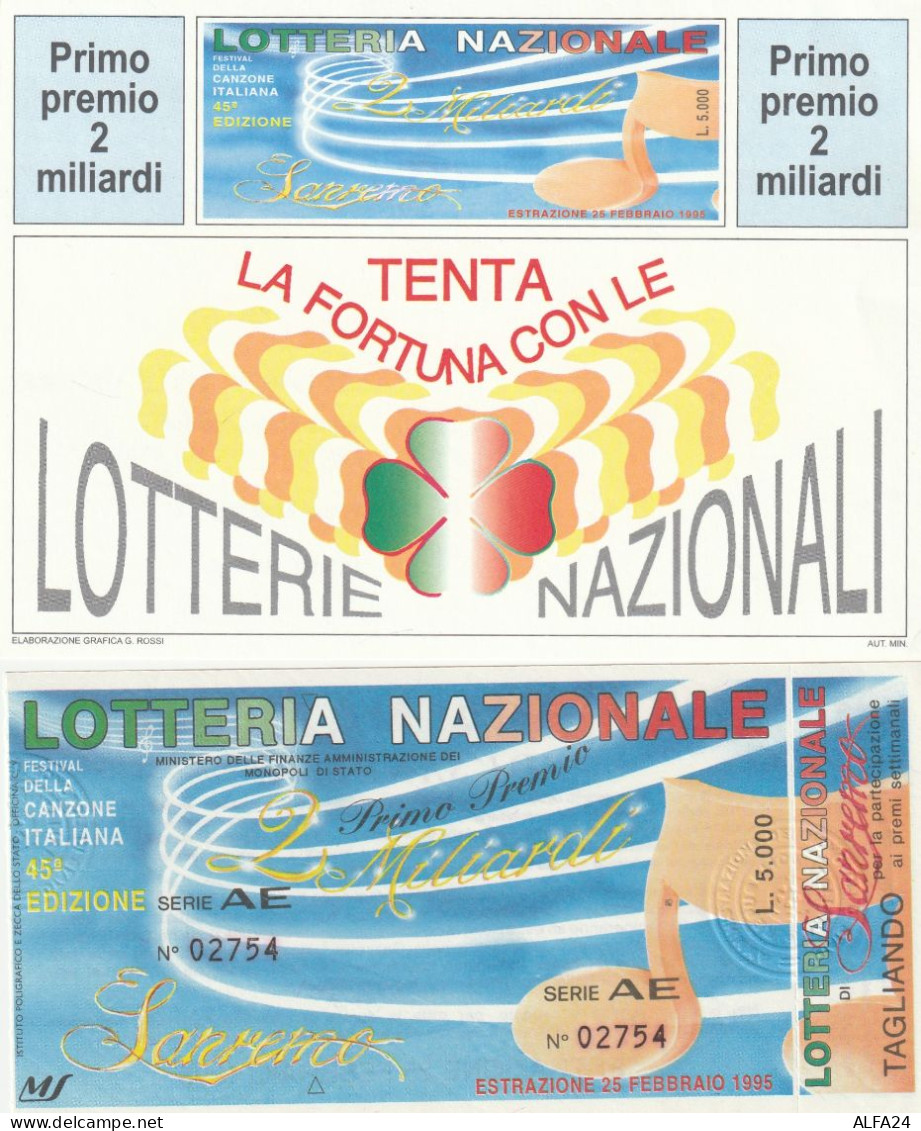 BIGLIETTO + CARTOLINA LOTTERIA (M_196 - Billetes De Lotería