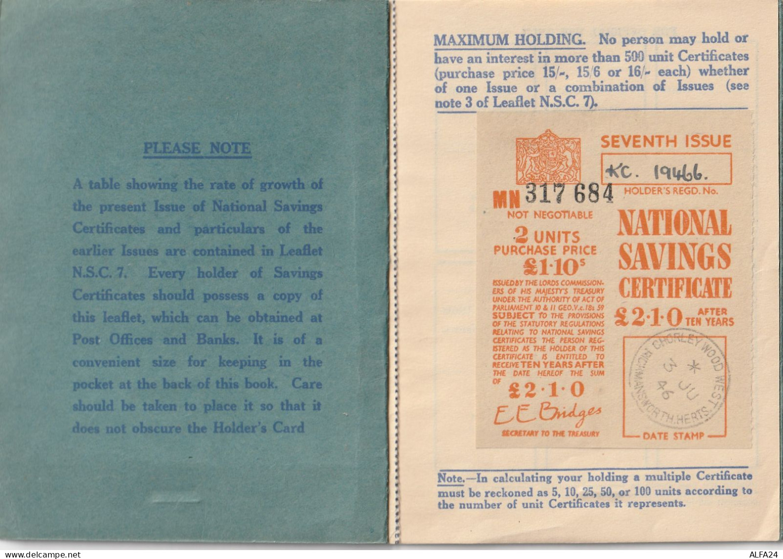 NATIONAL SAVING CERTIFICATE 1946 (M_892 - United Kingdom