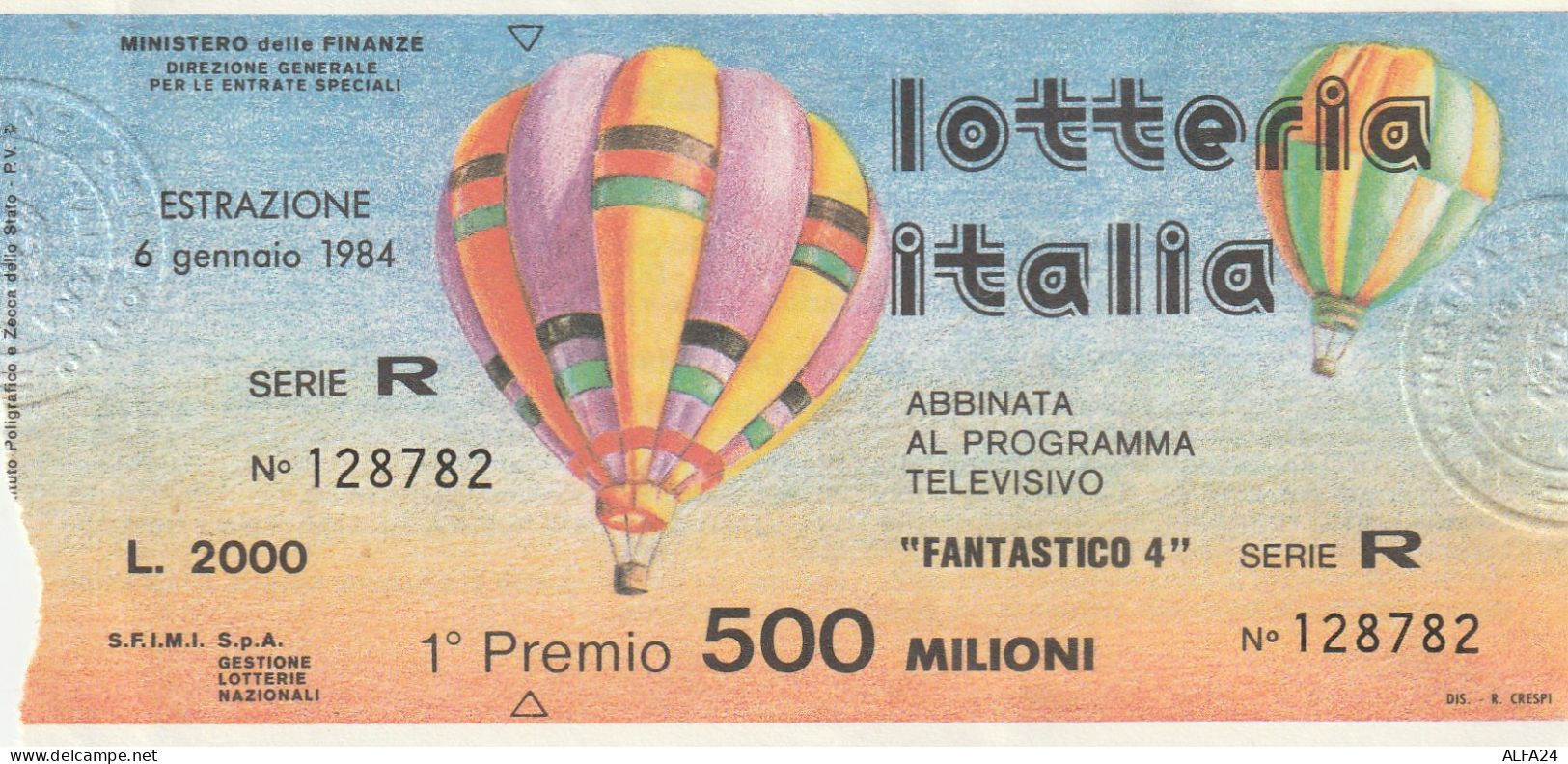 BIGLIETTO LOTTERIA (M_847 - Billetes De Lotería