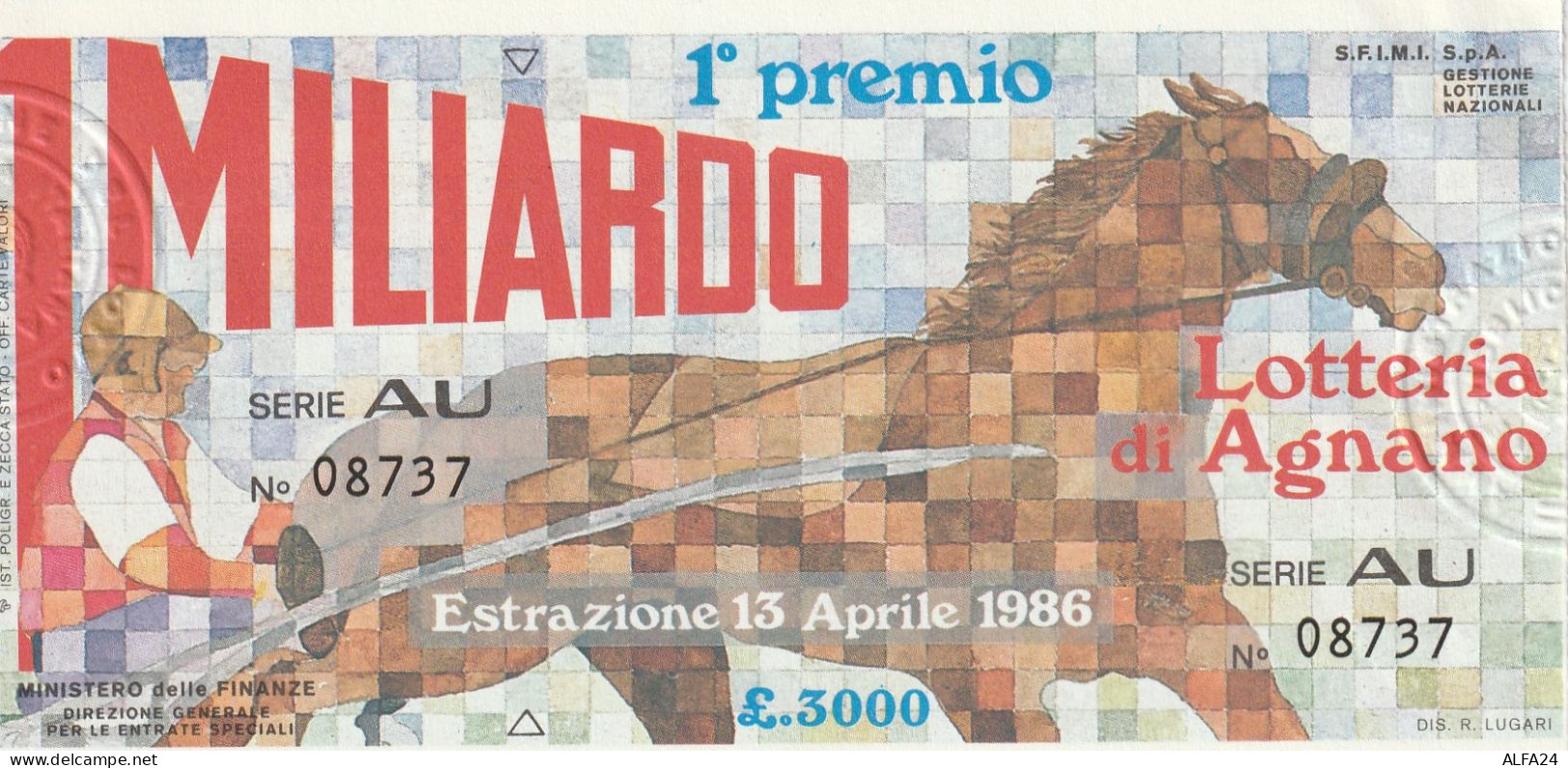 BIGLIETTO LOTTERIA (M_837 - Billetes De Lotería