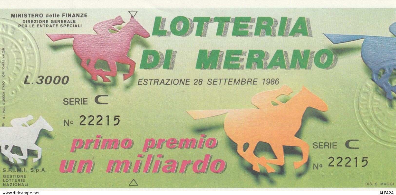 BIGLIETTO LOTTERIA (M_833 - Billetes De Lotería