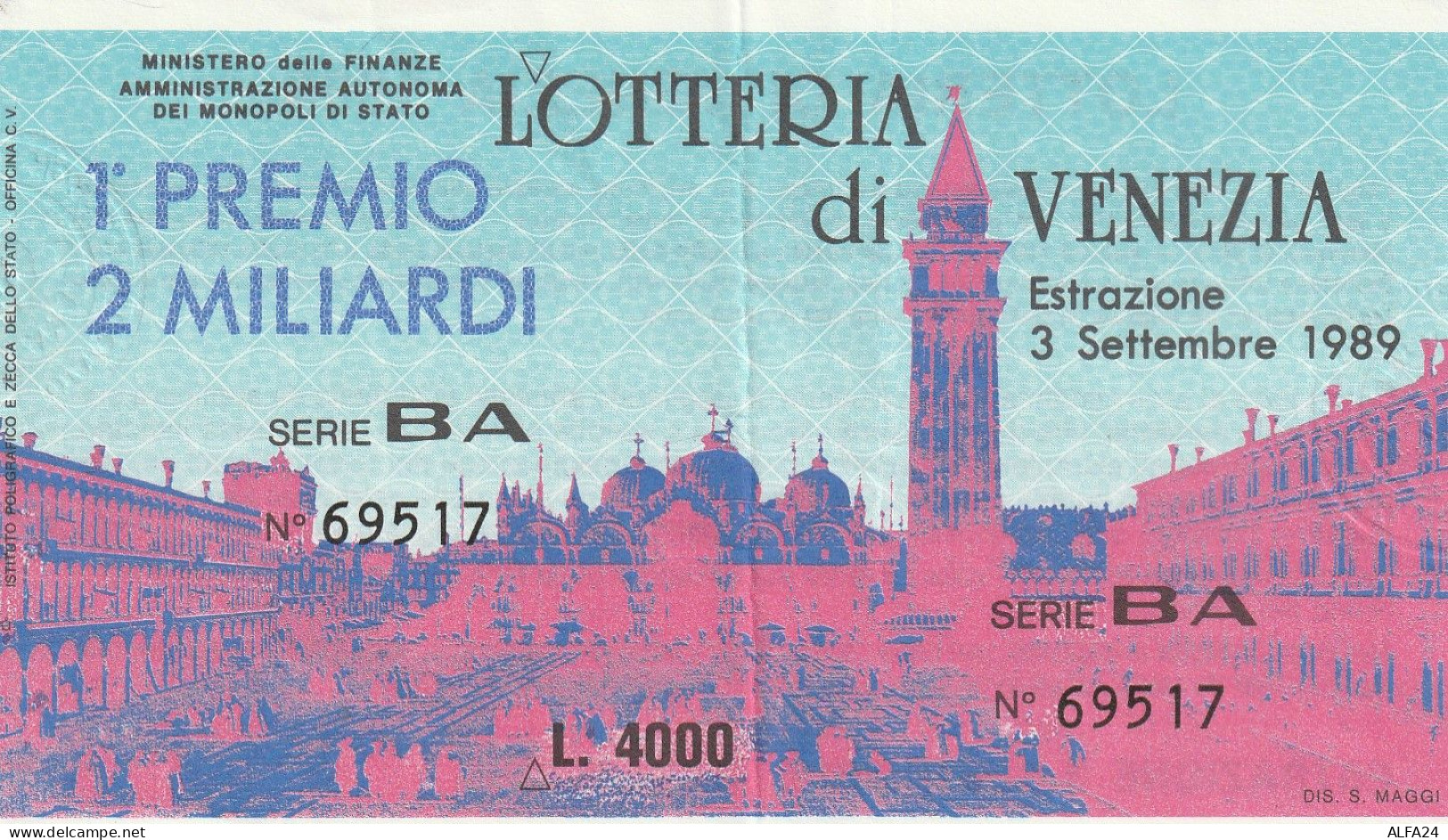 BIGLIETTO LOTTERIA (M_818 - Billetes De Lotería