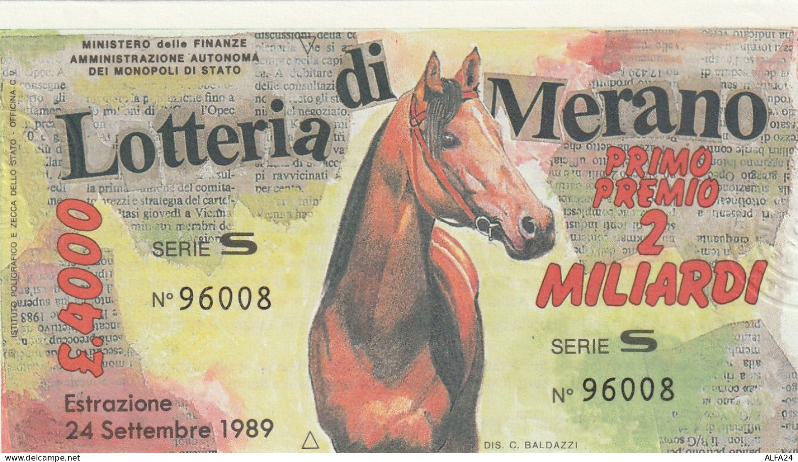 BIGLIETTO LOTTERIA (M_813 - Billetes De Lotería
