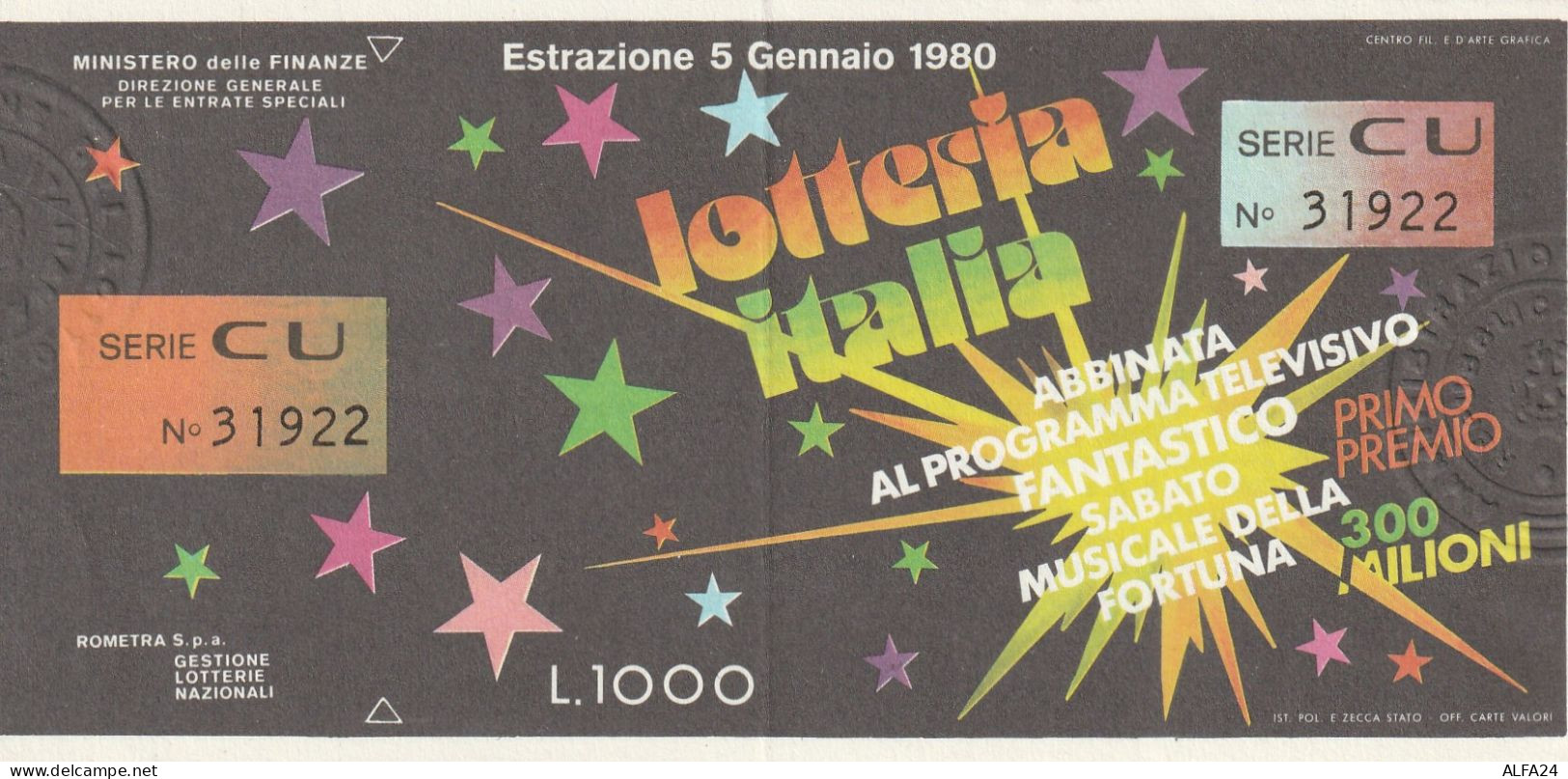 BIGLIETTO LOTTERIA (M_787 - Billetes De Lotería