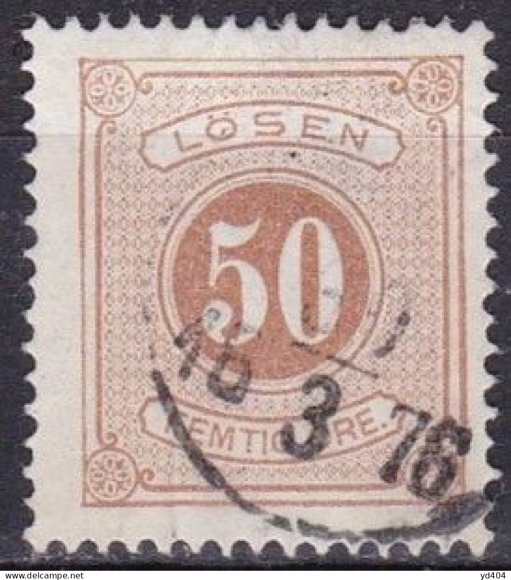 SE713 – SUEDE – SWEDEN – 1874 – NUMERAL VALUE – Y&T # 9B USED – 70 € - Postage Due