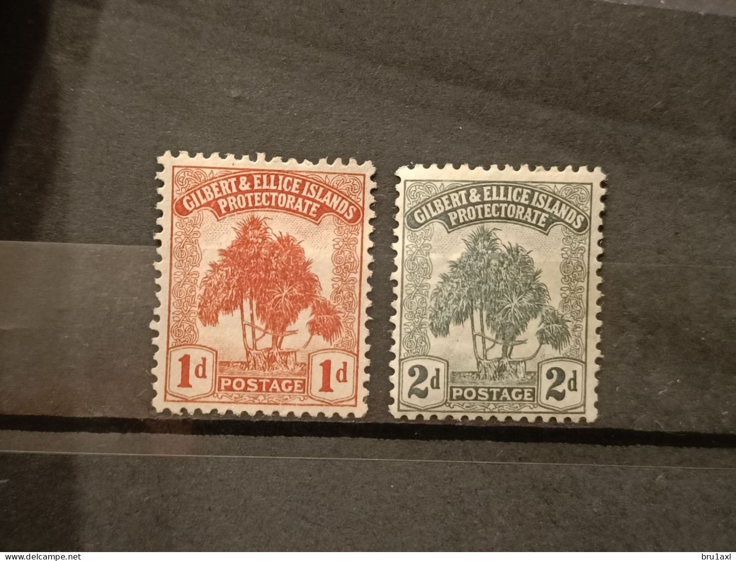 Gilbert & Ellice 1911 Yv 9 (MNG) & 10 (MH) (496) - Gilbert- En Ellice-eilanden (...-1979)