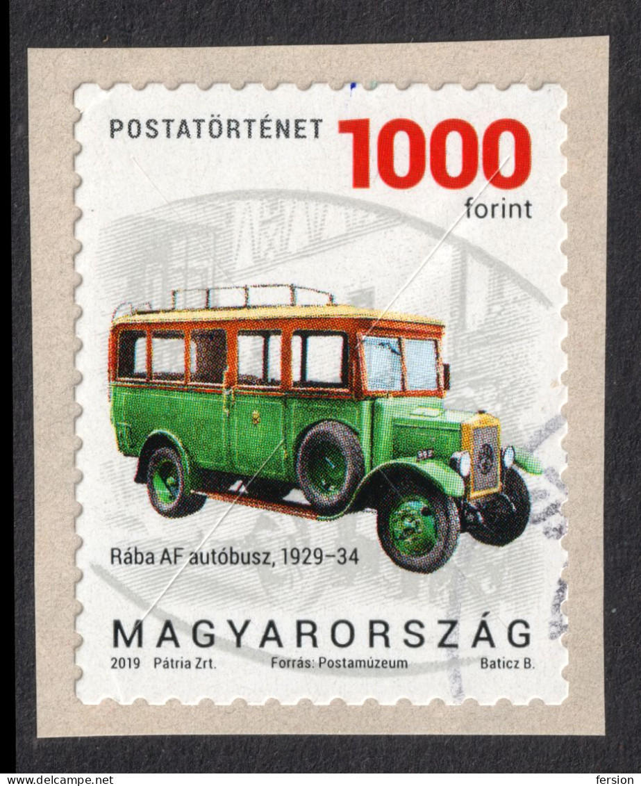 BUS AUTOBUS Rába AF - Oldtimer - 1929 2019 HUNGARY - Used ( Self Adhesive )  / Still Adhesive - Bus