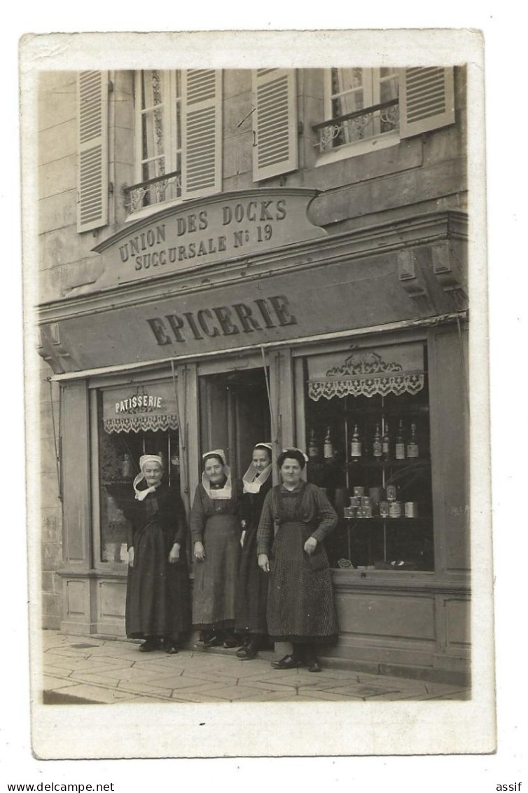 Saint - Pol De Léon ( 29 )  Carte Photo  Epicerie Union Des Docks Succursale 19 ( Infos Au Dos ) - Saint-Pol-de-Léon