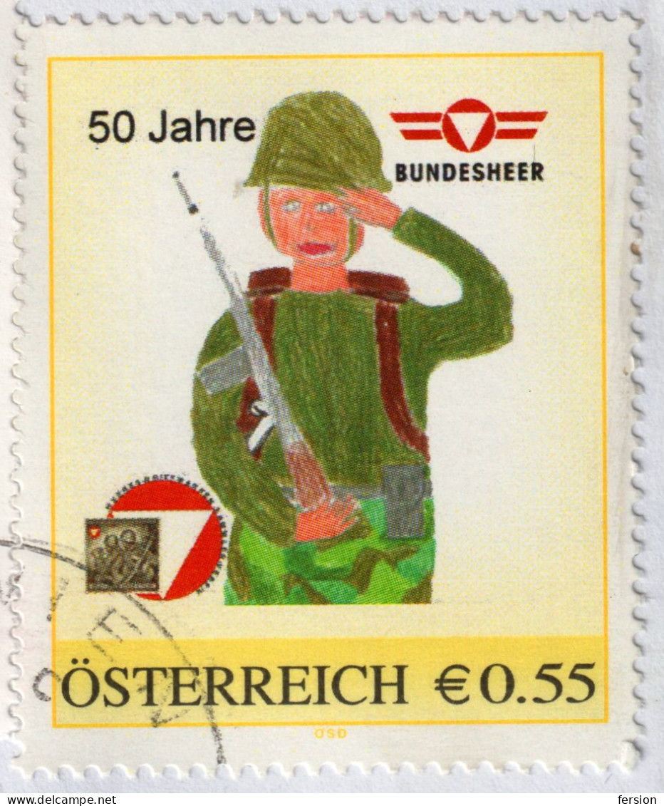 SOCCER Football FK FC WIEN 2011 / Austria Armed Forces Bundesheer SOLDIER Rifle Gun Personal Stamp LETTER COVER Hungary - Clubs Mythiques