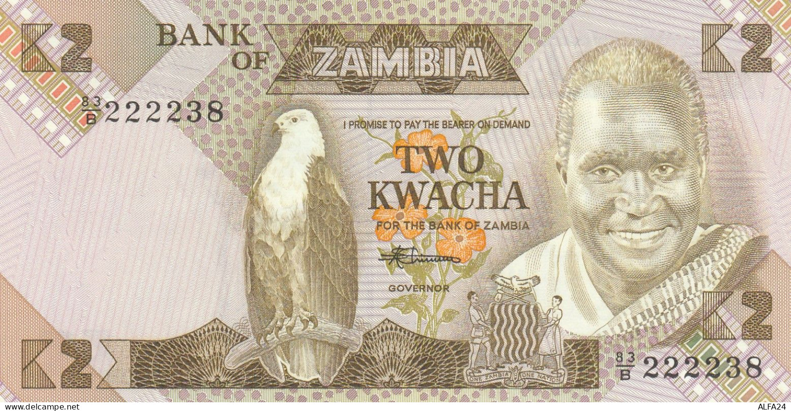 ZAMBIA 2 KWACHA -UNC - Zambia